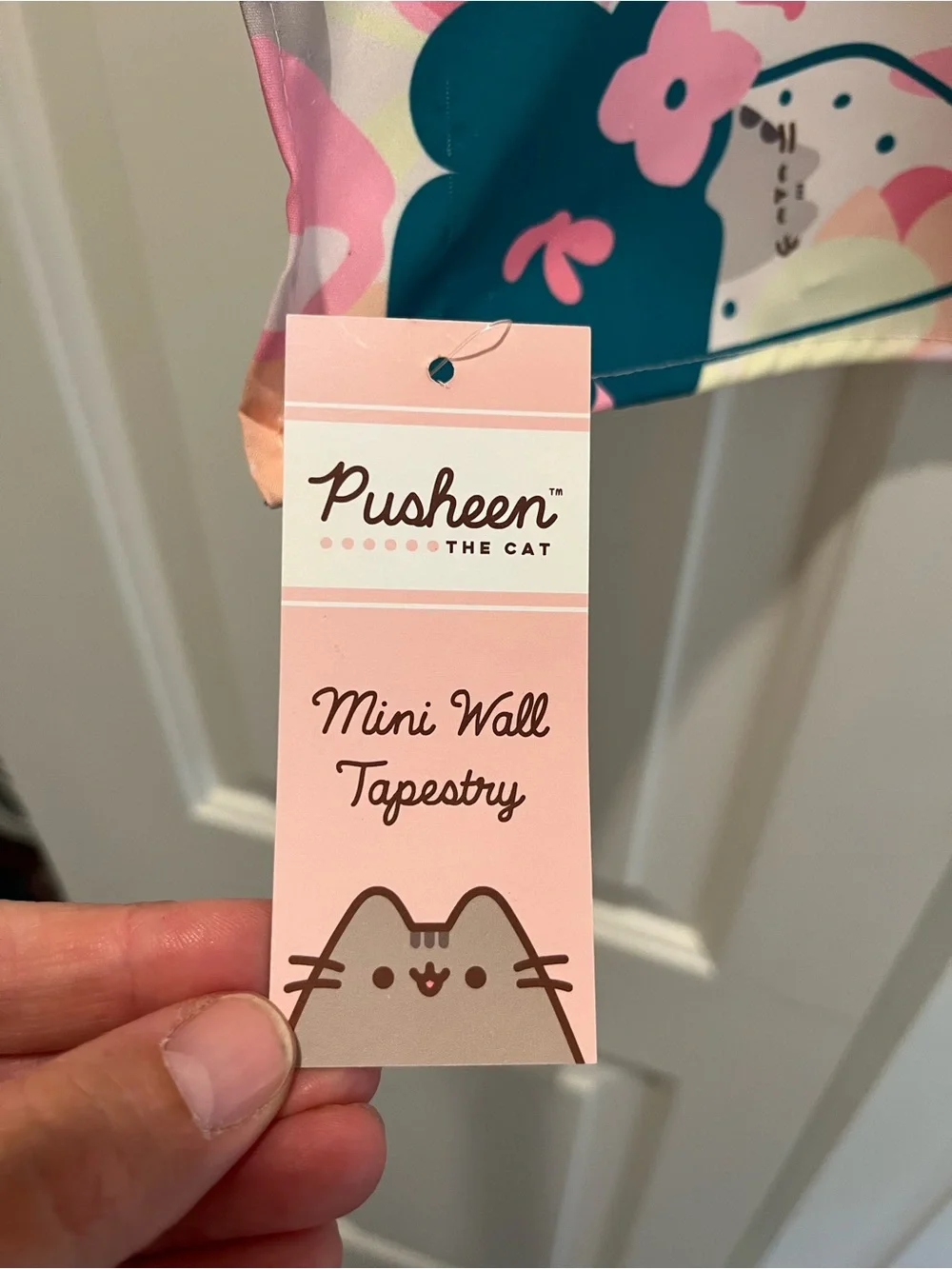 Pusheen Mini Wall Tapestry - Pink & Teal Floral